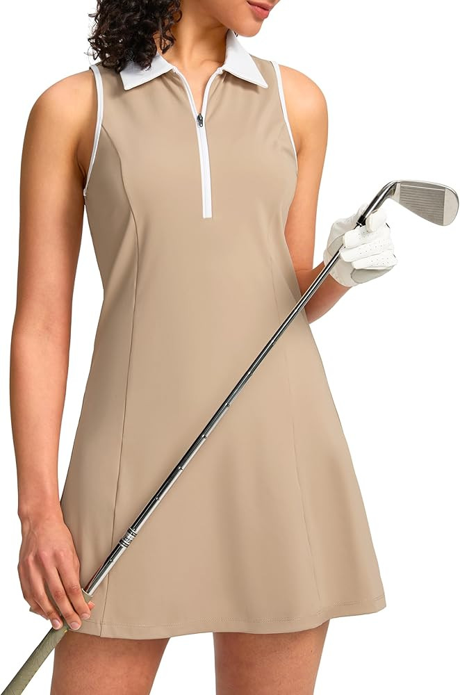 Soothfeel Golf Dress for Women Tennis Dresses with Shorts Pockets Sleeveless Sport Active Workout... | Amazon (US)