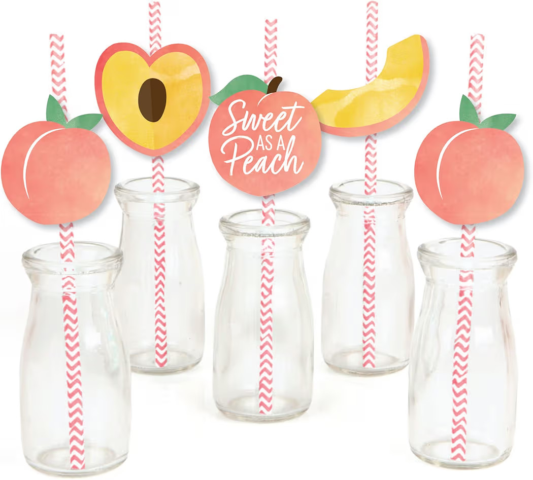 Big Dot of Happiness Sweet as a Peach - Paper Straw Decor - Fruit Themed Baby Shower or Birthday ... | Amazon (US)