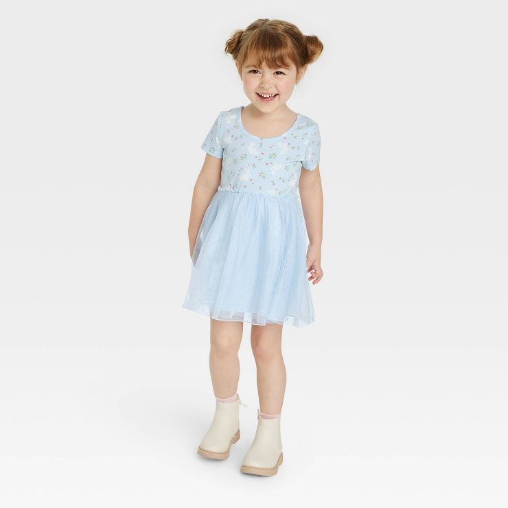 Toddler Girls' Bunny Tulle Dress - Cat & Jack™ Blue | Target