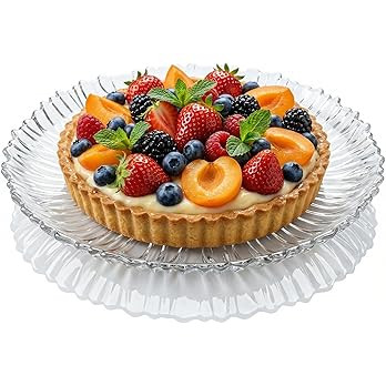 Large Glass Serving Platter 12.5” (31.5 cm) – Elegant Clear Presentation Plate for Cake, Dess... | Amazon (US)