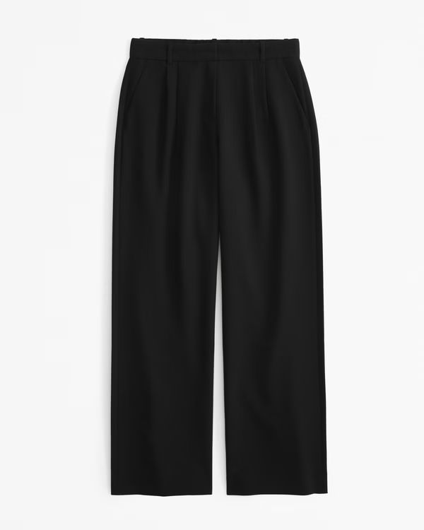 Curve Love A&F Sloane Low Rise Tailored Wide Leg Pant | Abercrombie & Fitch (US)