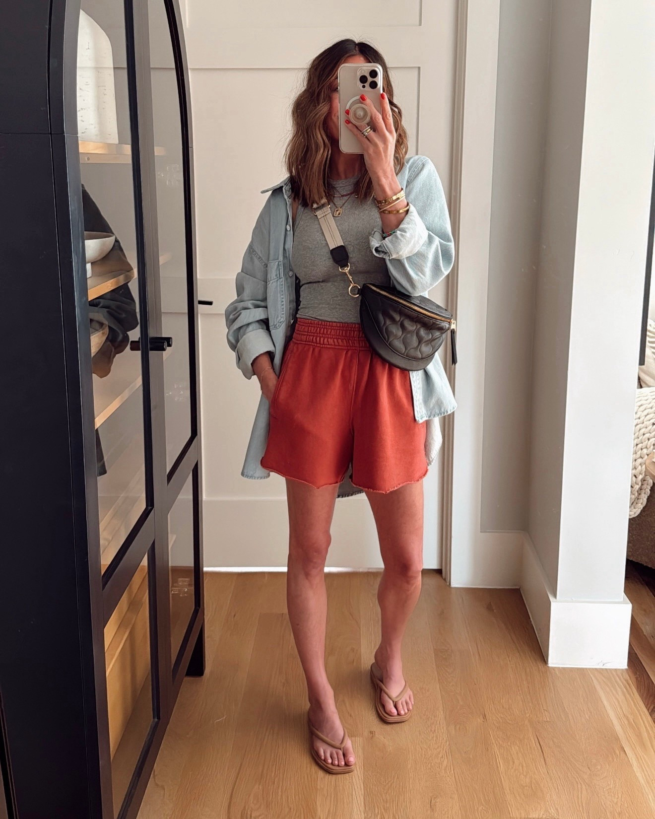 Find me in these flip flops alllll summer long! They are SO comfy and so cute! 😍🙌🏼 wearing a small in the chambray top (size up one for oversized fit) and xs in shorts. 

#LTKSaleAlert #LTKShoeCrush #LTKStyleTip