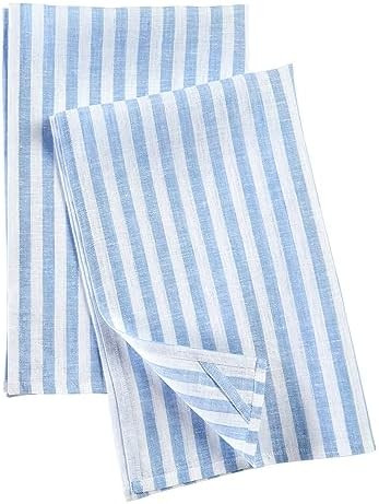 Solino Home Sky Blue and White Linen Kitchen Towels Set of 2-100% Pure Linen Amalfi Stripe Kitche... | Amazon (US)