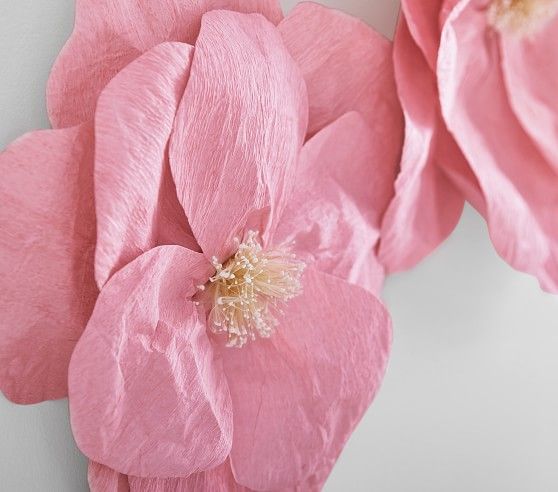Jumbo Crepe Pink Paper Flowers Set of 2 | Pottery Barn Kids