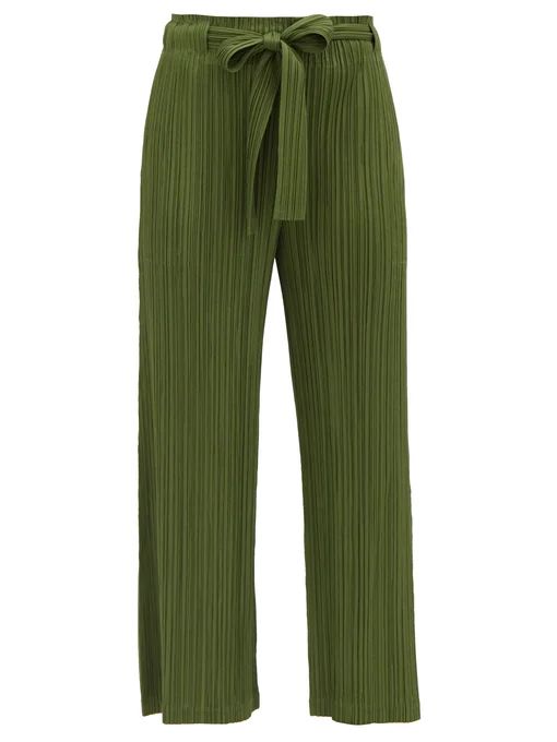 Tie-front technical-pleated trousers | Pleats Please Issey Miyake | MATCHESFASHION | Matches (US)