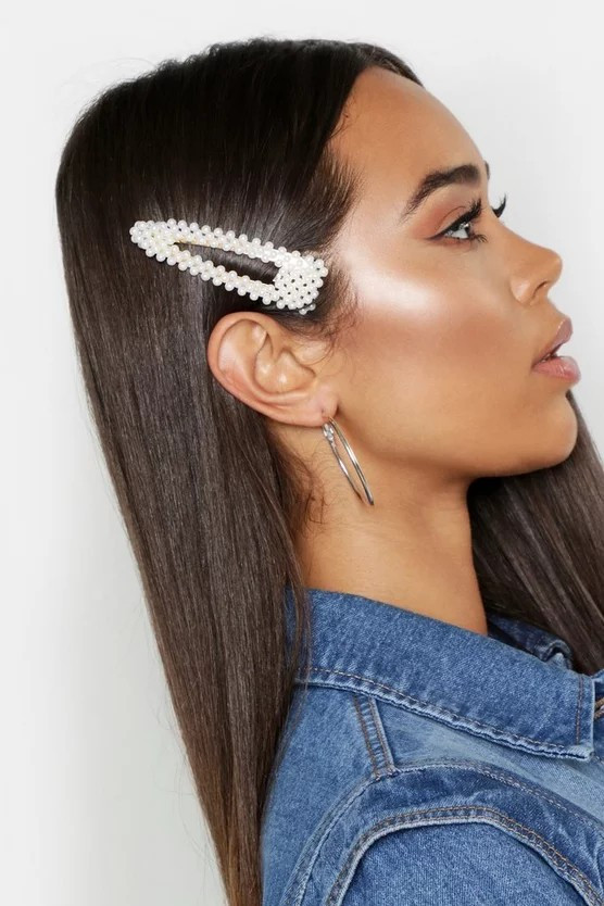 Pearl Oversized Hair Clip | Boohoo.com (US & CA)