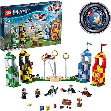 LEGO 75956 Harry Potter Quidditch Match Building Set, Gryffindor Slytherin Ravenclaw and Hufflepu... | Amazon (US)