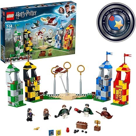 LEGO 75956 Harry Potter Quidditch Match Building Set, Gryffindor Slytherin Ravenclaw and Hufflepu... | Amazon (US)