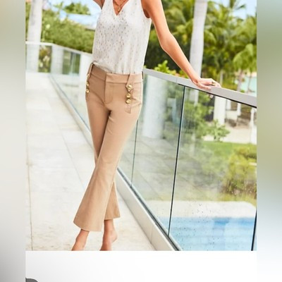 NEW Lilly Pulitzer Tan Parrish Bi-stretch CROP FLARE pant SAND 2 | eBay US