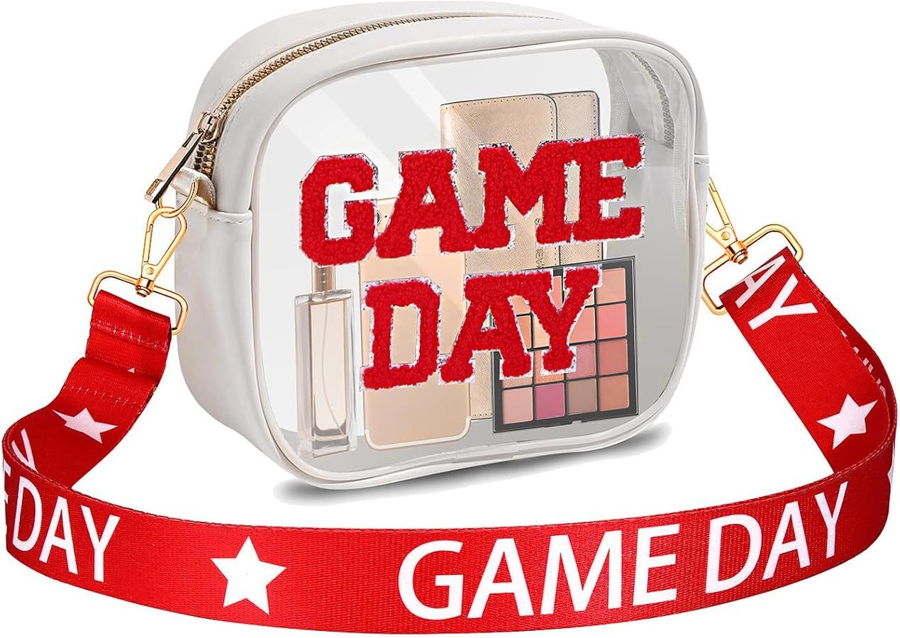 Game Day Clear Bag for Stadium Events with Letter Patches Stadium Approved Clear Crossbody Purse ... | Amazon (US)