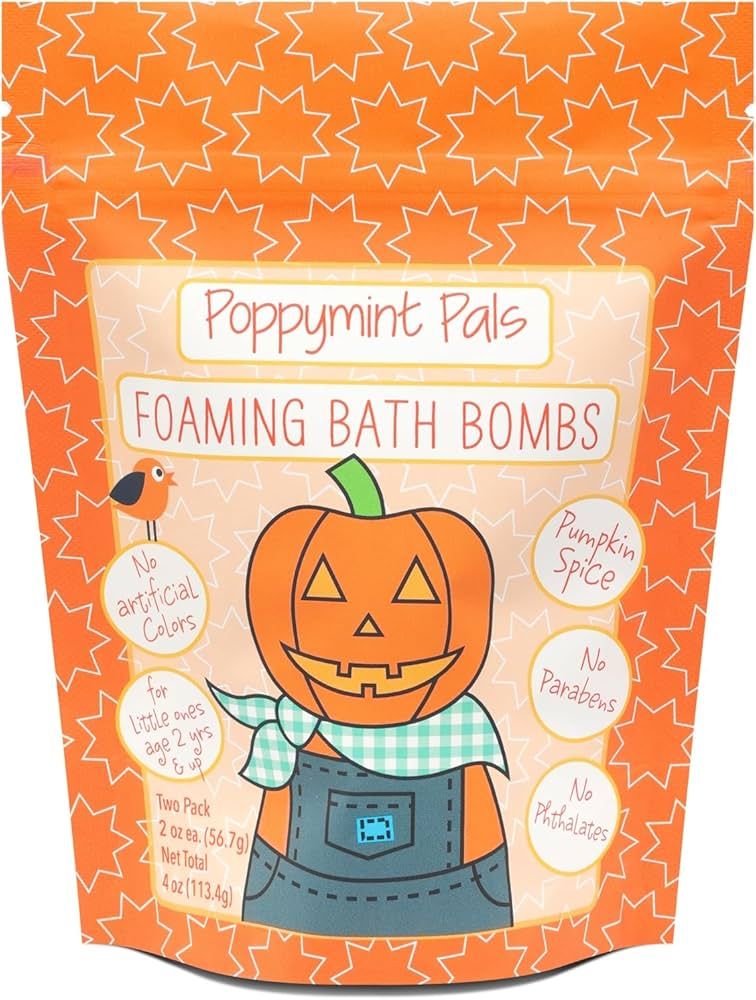 Poppymint Pals Holiday Bath Bombs (Pumpkin Spice) | Natural Foaming Fizzies with Phthalate-Free C... | Amazon (US)