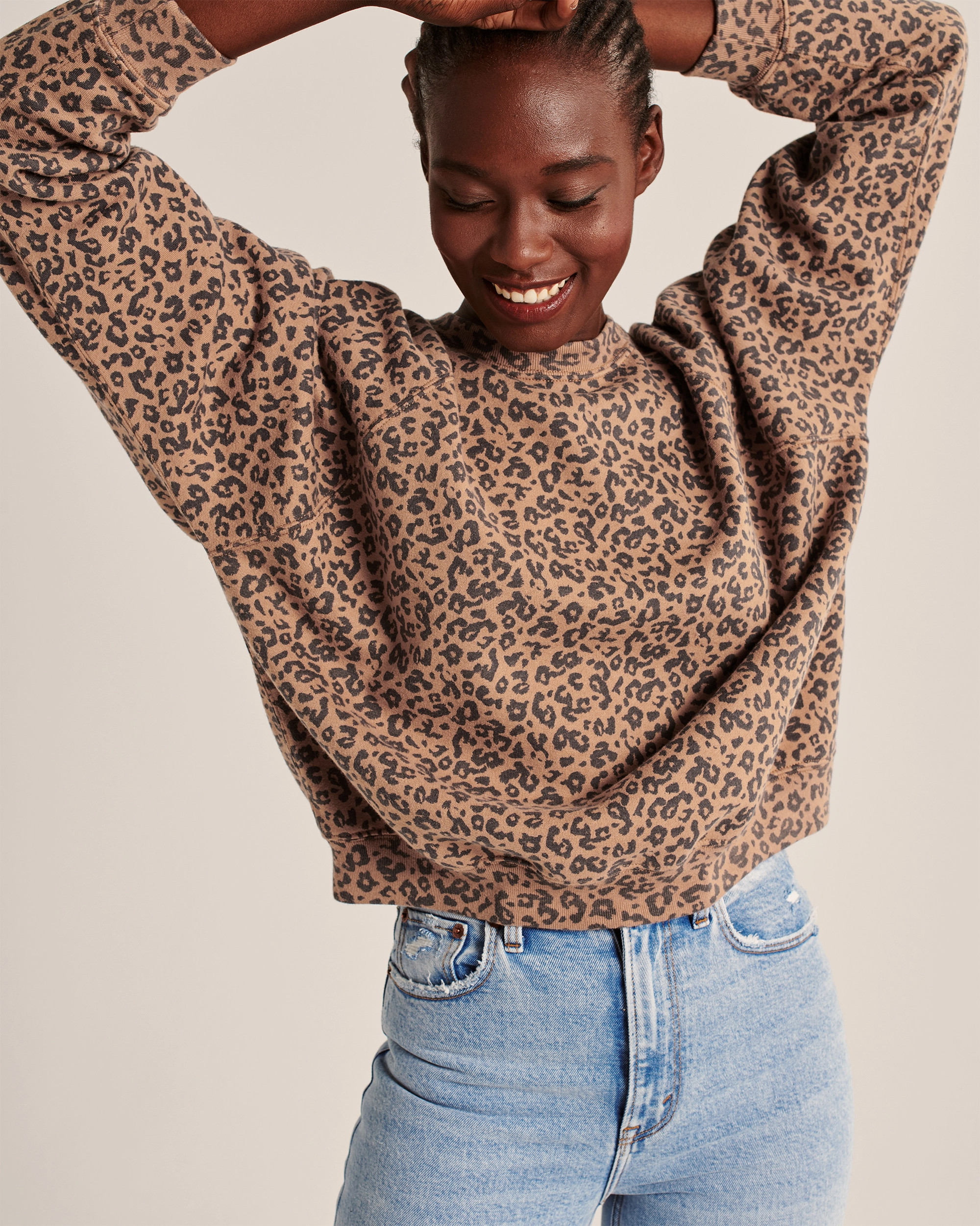 Dropped-Shoulder Crewneck Sweatshirt | Abercrombie & Fitch (US)