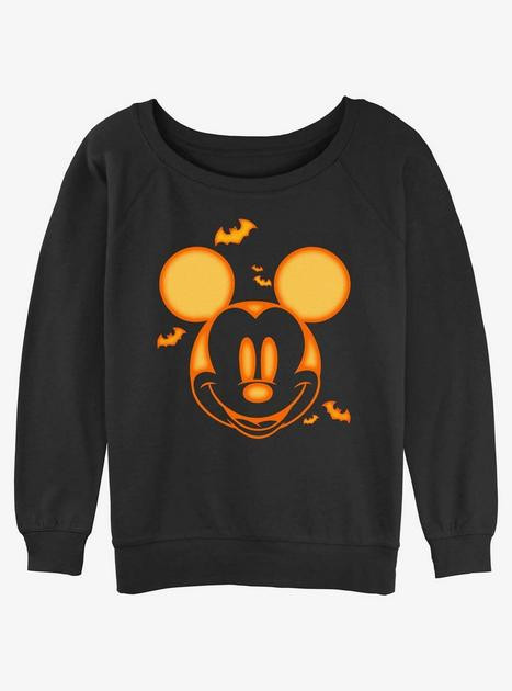 Disney Mickey Mouse Halloween Head Womens Slouchy Sweatshirt | BoxLunch