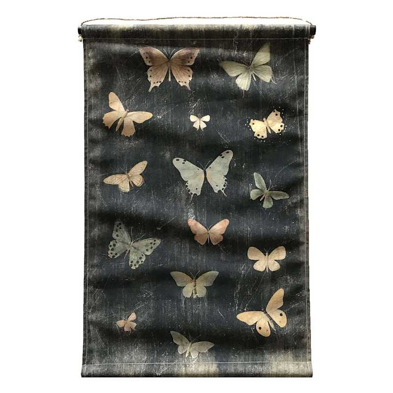 Black Butterfly Dowel Rod Wall Tapestry, 24x36 | At Home