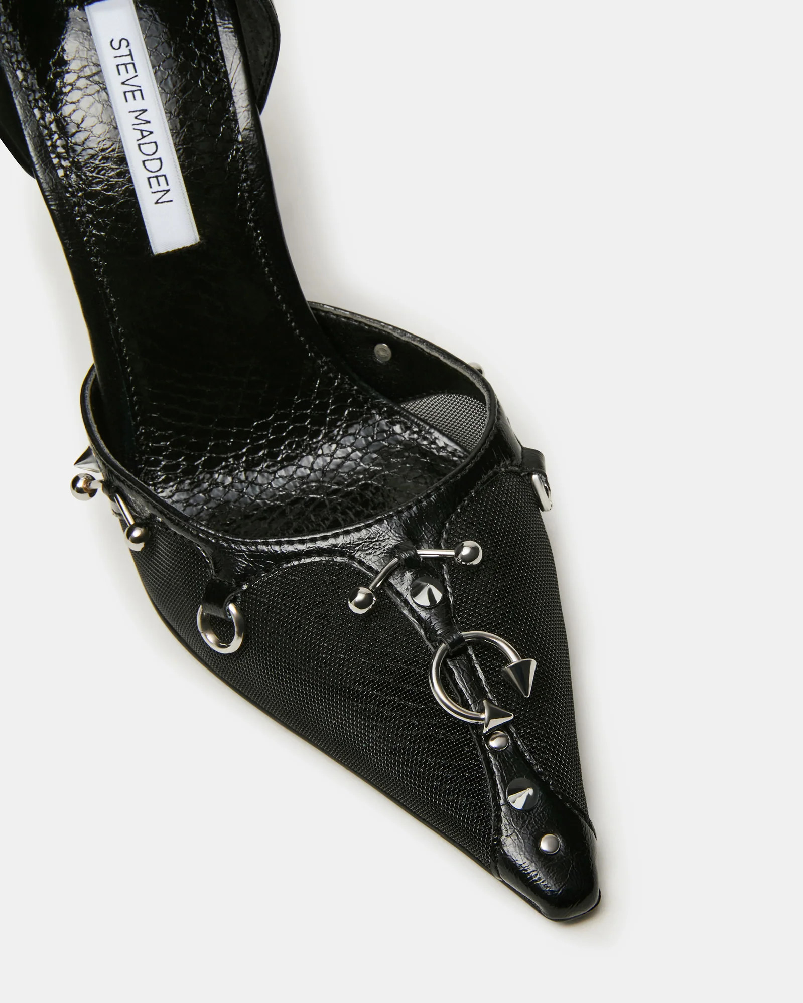 DEVOUR Black Mesh Pointed-Toe Stiletto Pump Women's Heel | Steve Madden (US)