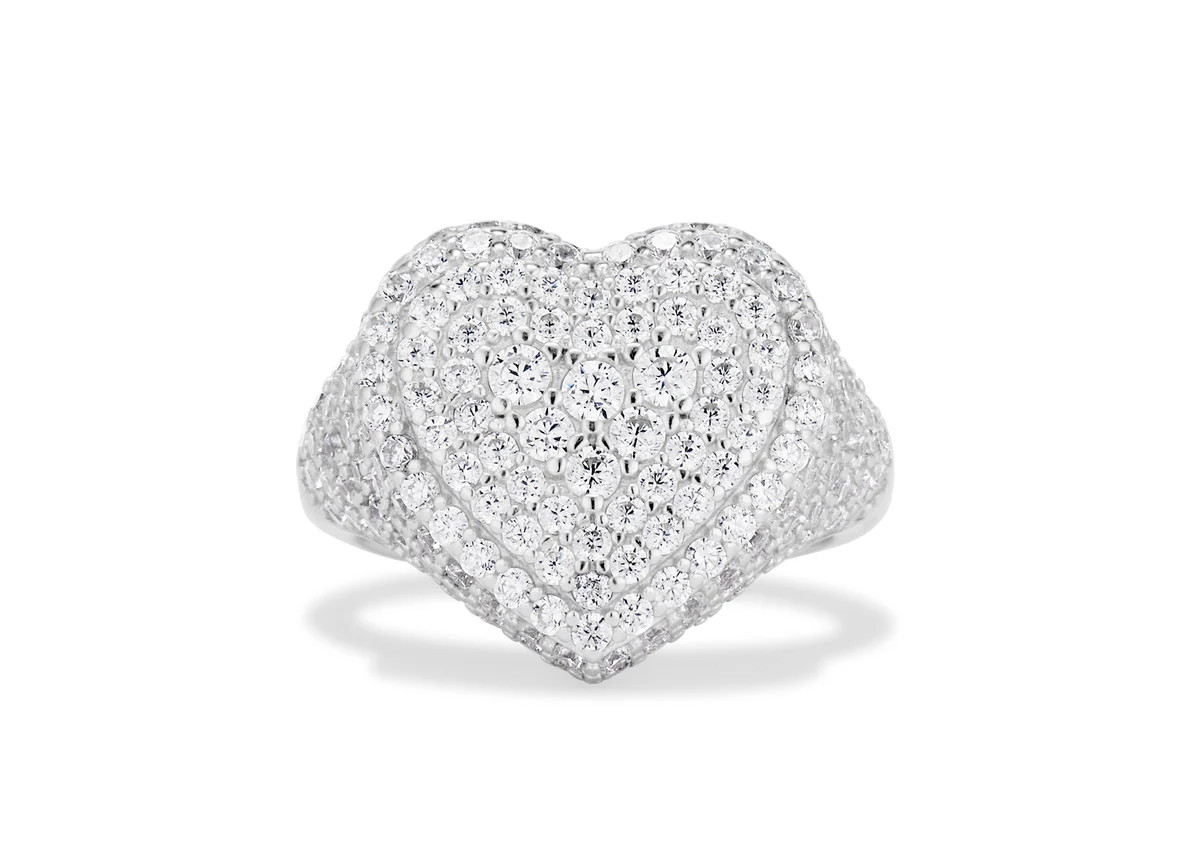 CZ PAVE PUFF HEART RING | EP JEWELS 