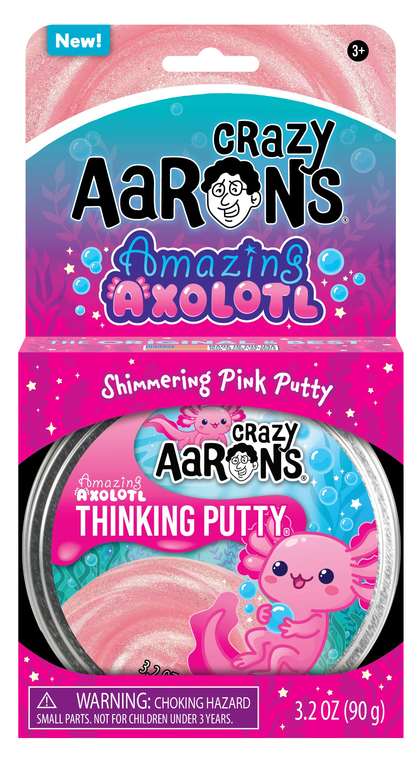 Crazy Aaron's - Amazing Axolotl - Full Size 4" Thinking Putty Tin | Jones & Daughters