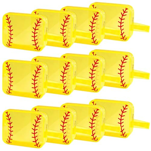 12 PCS Softball Makeup Bag Softball Goodie Bags PVC Waterproof Cosmetic Bag Portable Travel Toiletry Punch Organizer for Softball Team Gifts, Softball Coach, Girls Player Sport Party Favors | Amazon (US)