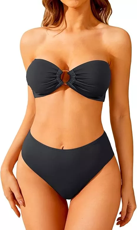 Bandeau Swimsuits from Holipick for Women in Black
