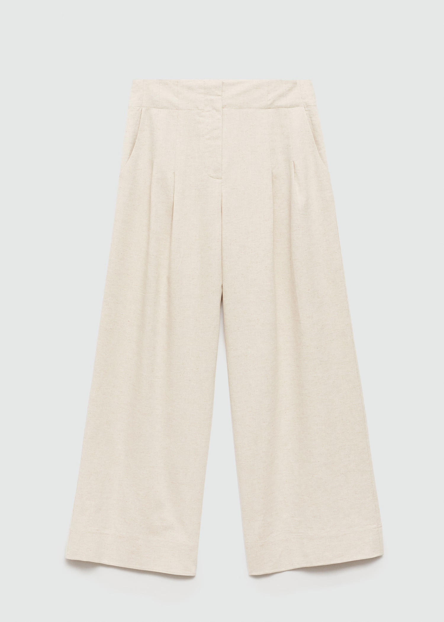 Wideleg pleated trousers - Woman | MANGO United Kingdom | MANGO (UK)
