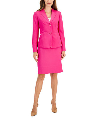 Le Suit Petite Two-Button Jacket & Pencil Skirt Suit - Macy's | Macy's