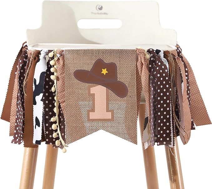 1st Birthday High Chair Banner - Cowboy Rodeo for Party Fabric Decor,Cake Smash Baby Shower,Backd... | Amazon (US)