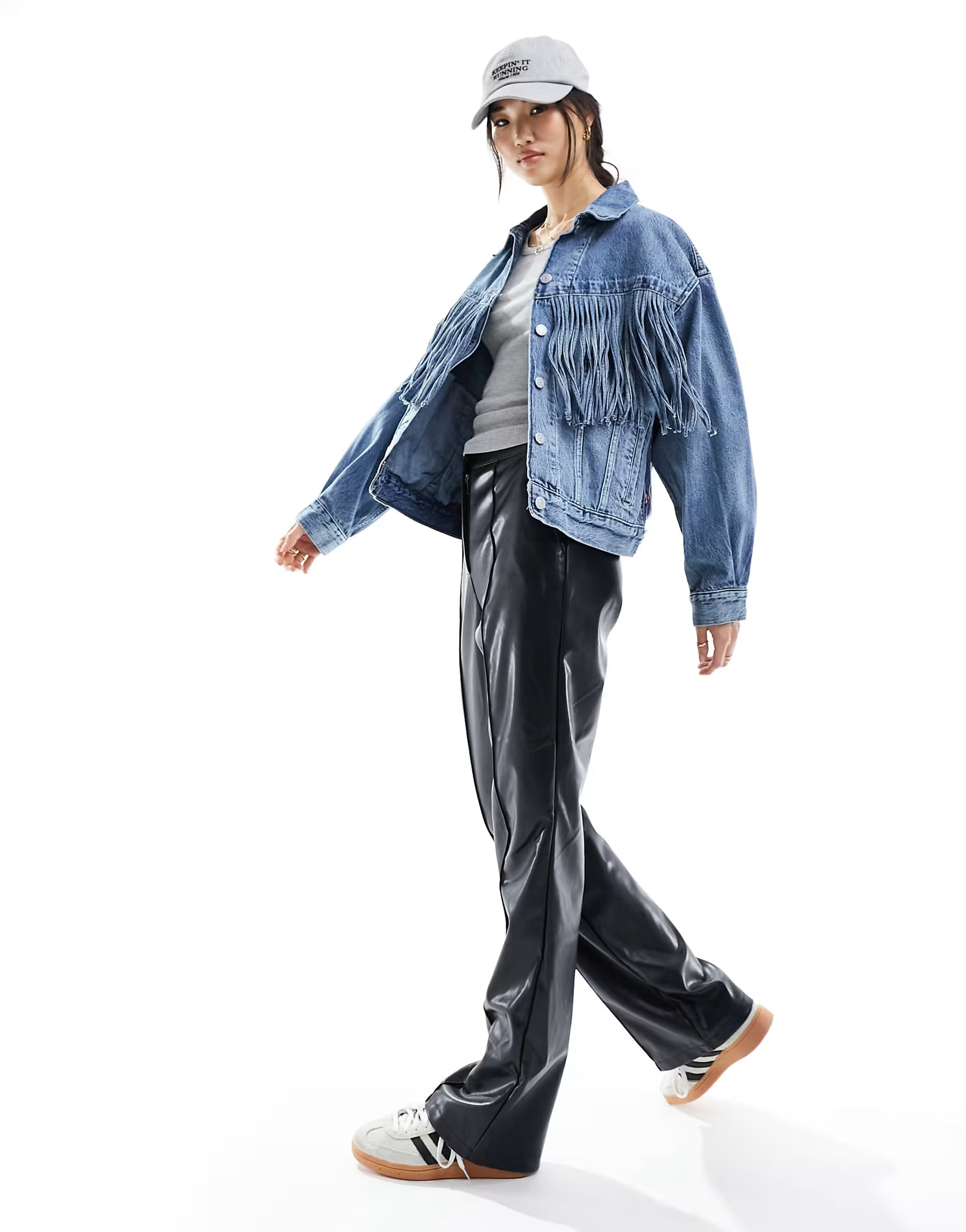 Levi's 90s fringe denim trucker jacket in blue | ASOS (Global)