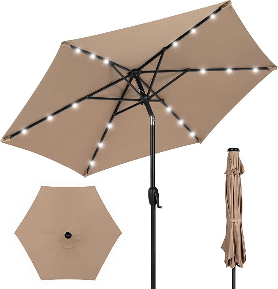 Best Choice Products 7.5ft Outdoor Solar Table Patio Umbrella, Patio Decor, Patio Furniture | Amazon (US)