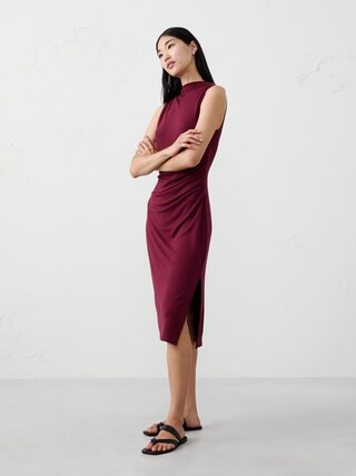 Soft Luxe Bateau-Neck Midi Dress | Banana Republic Factory