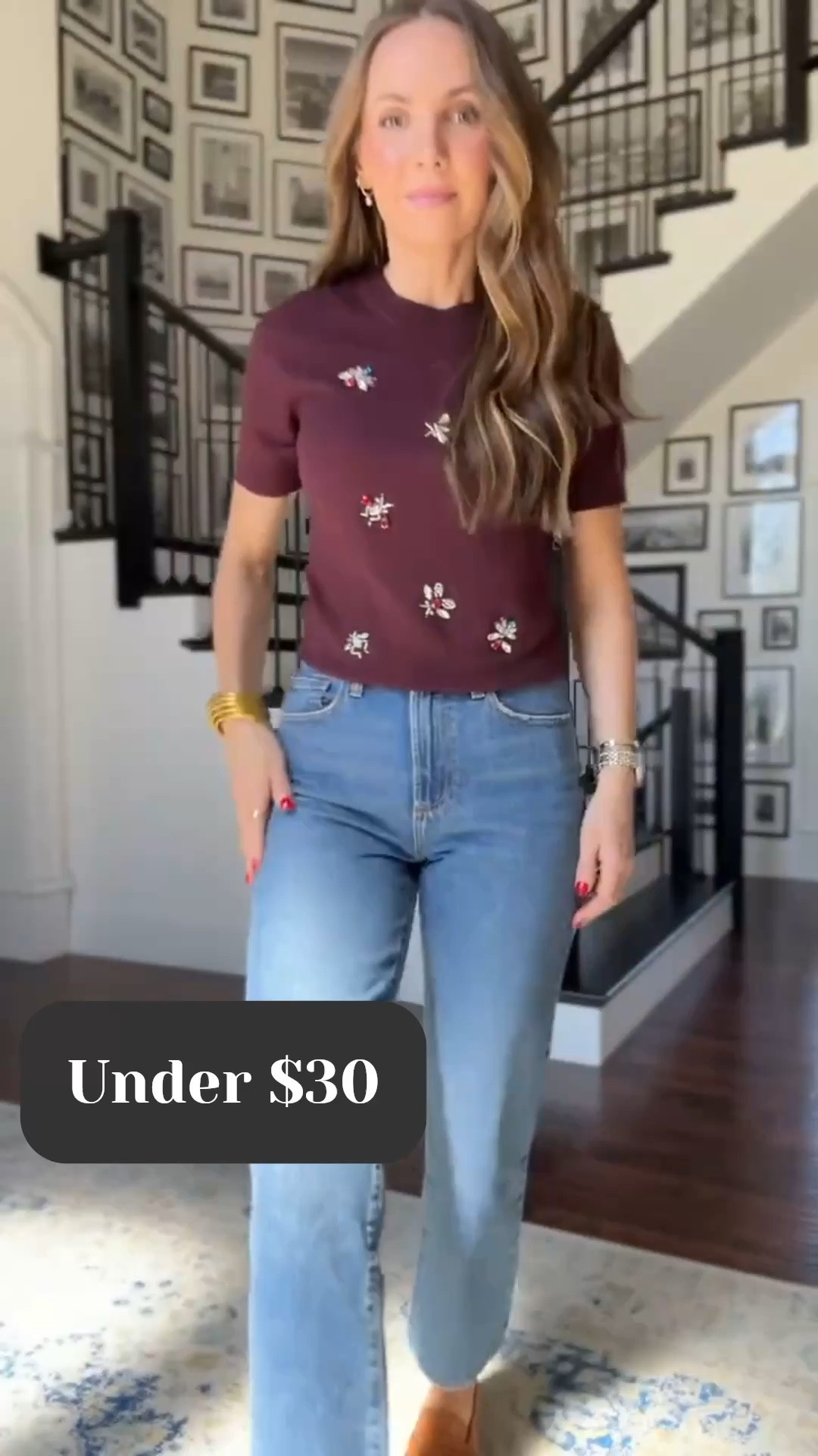 @Walmart burgundy top with the cutest details! Get your true size

#LTKgrwm