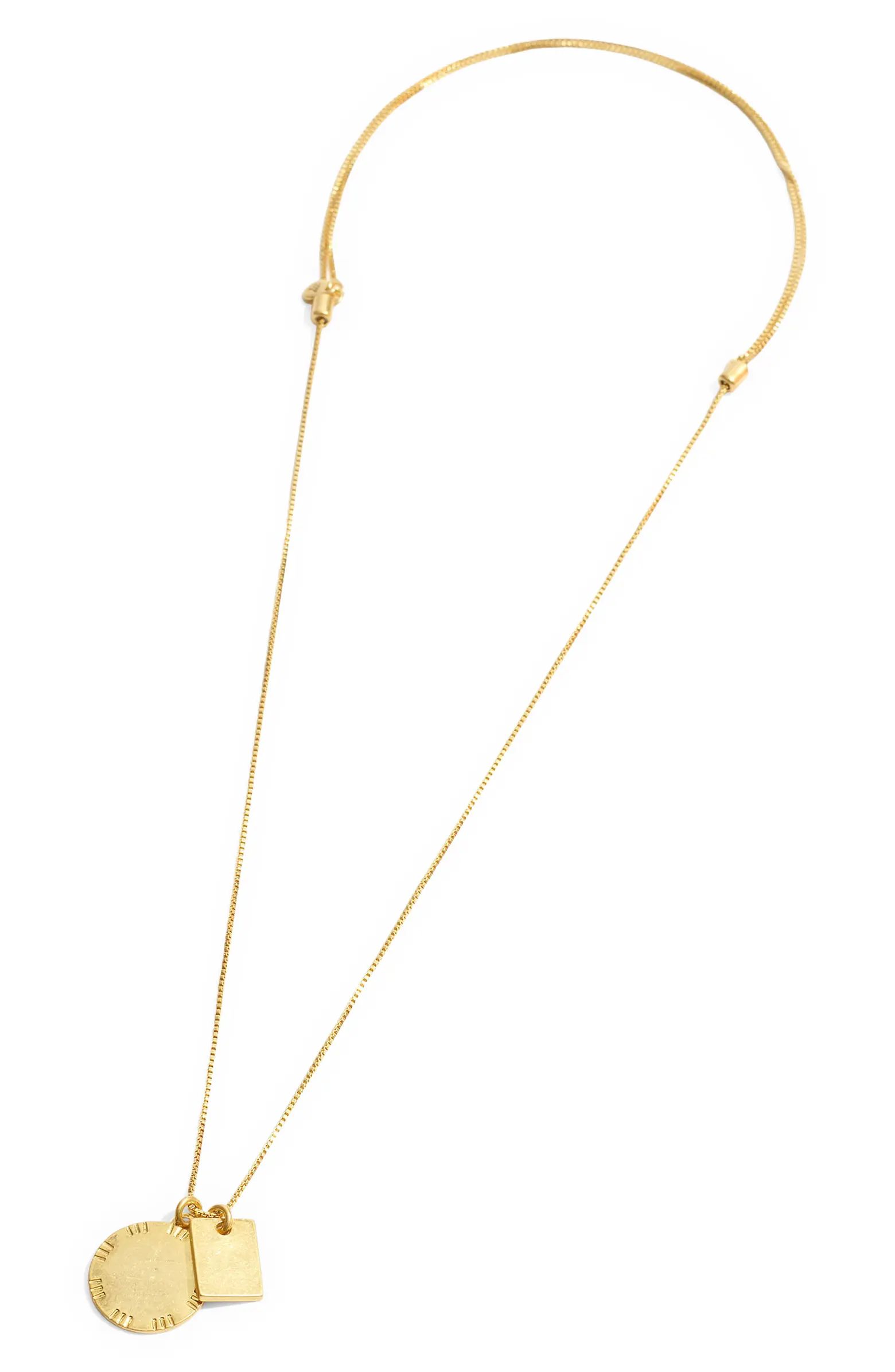 Etched Coin Long Pendant Necklace | Nordstrom