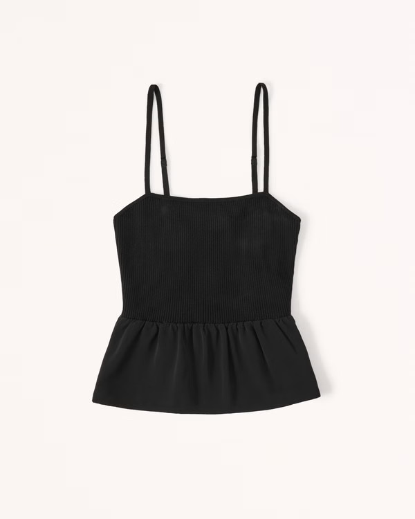 Sweater Mix Ruffle Tank | Abercrombie & Fitch (US)