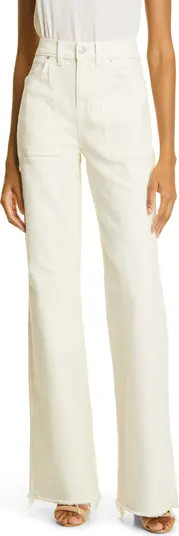 Crosbie Raw Hem High Waist Wide Leg Jeans | Nordstrom