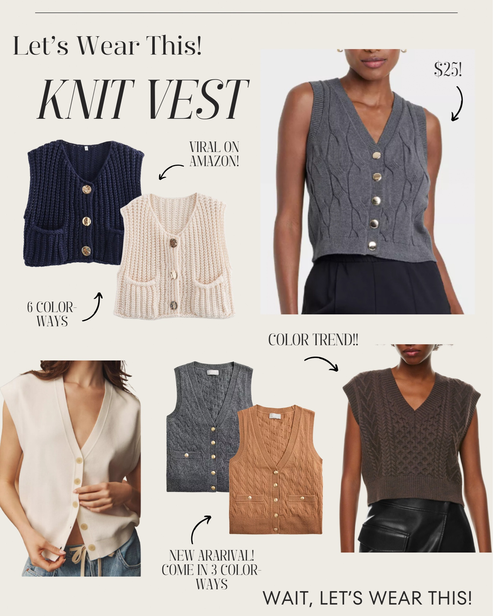 Vests are still going strong for fall, you’ll see them more in sweater and knit fabrications

#LTKStyleTip #LTKOver40