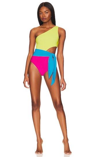 Carlie One Piece in Retro Brights Colorblock | Revolve Clothing (Global)