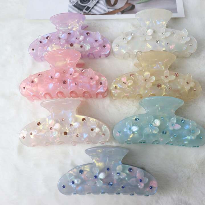 Korean Style Forest Style & Fresh Hairpin With Rhinestone, Flower, Butterfly, Claw Clip, Creative... | SHEIN
