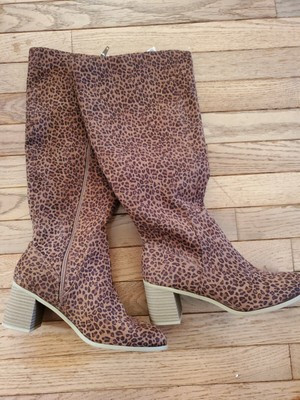 TARGET BOOTS Universal Thread Leopard Womens Size 7.5 WC Memory Foam Brown/Black | eBay US