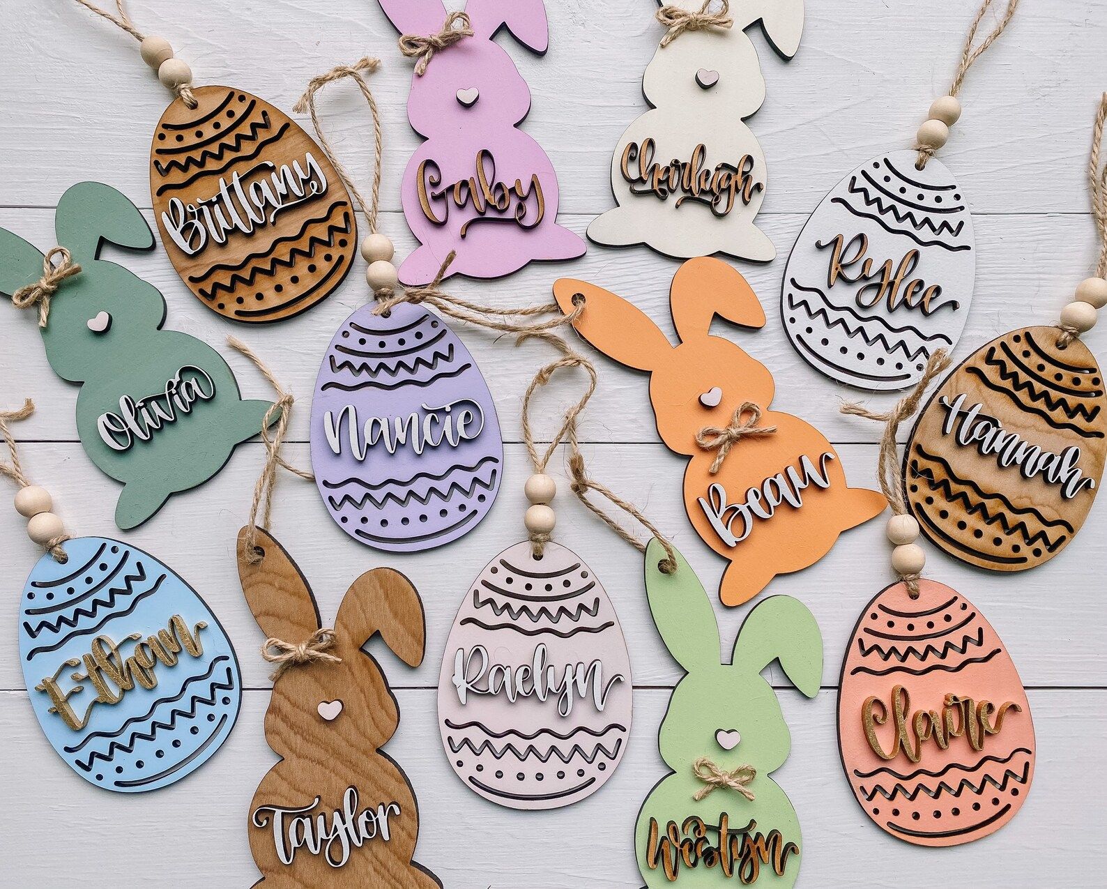Personalized Easter Basket Tags  Laser Cut Easter Bunny Tags | Etsy | Etsy (US)