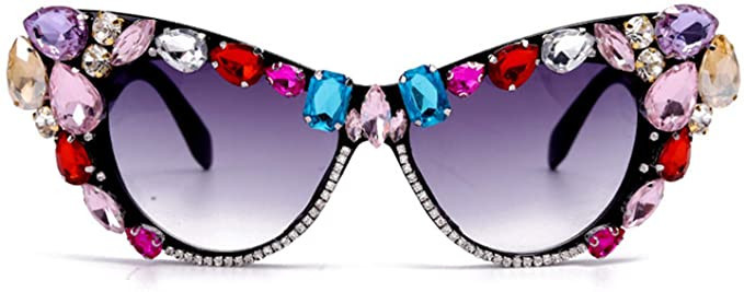 willochra Oversized Diamond Sunglasses Women Rhinestone Cat Eye Sunglasses Vintage Men bling part... | Amazon (US)