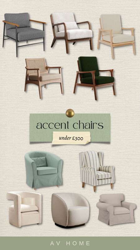 Accent chairs I’m loving, all under £300!

#LTKeurope #LTKhome