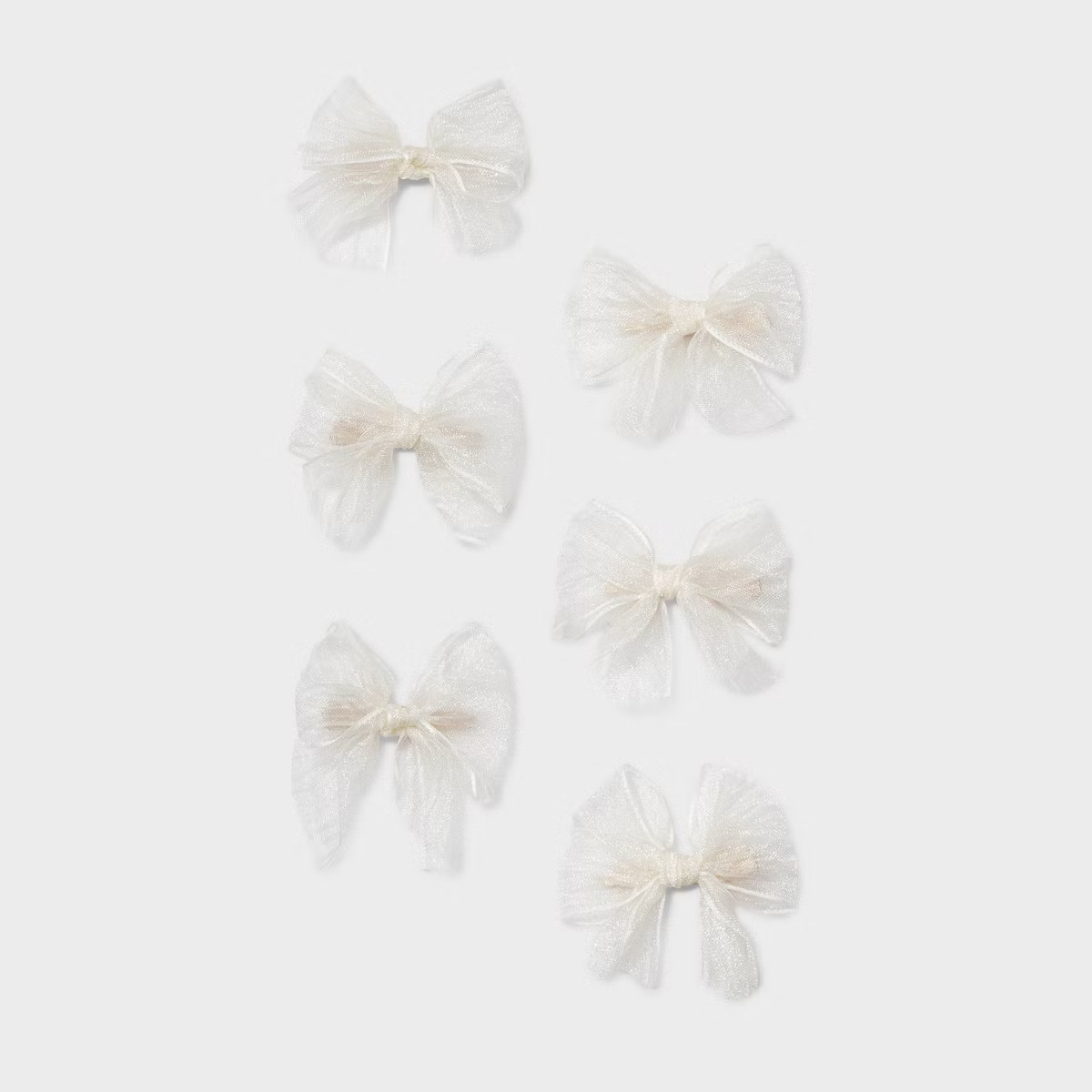 Sheer Hair Bow Clip Set 6pc - Wild Fable™ Ivory | Target