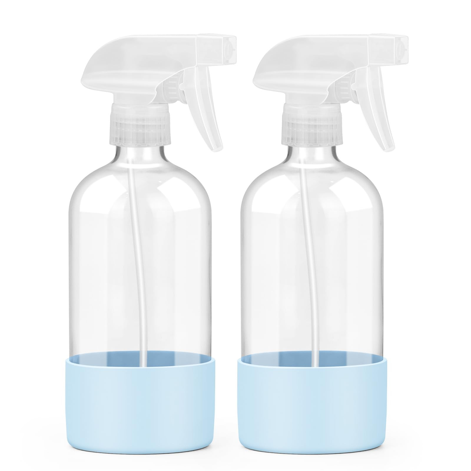 2 Pack Glass Spray Bottles with Silicone Sleeve, 16 oz Empty Refillable Containers with Adjustabl... | Amazon (US)