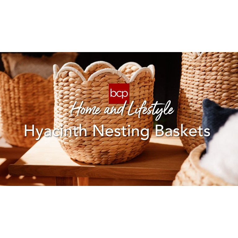 Best Choice Products Scalloped 3PC Water Hyacinth Nesting Baskets- Chestnut | Walmart (US)