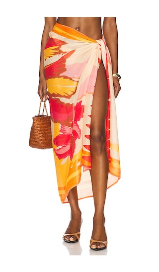 Summer Dunes Isla Sarong in Red Overflow | Revolve Clothing (Global)