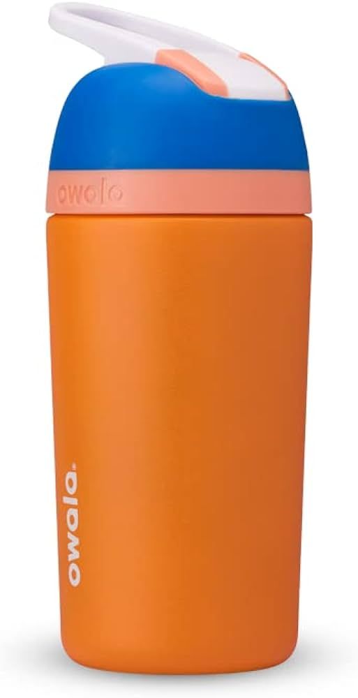 Owala Kids Flip Insulated Stainless-Steel Water Bottle with Straw and Locking Lid, 14-Ounce, Oran... | Amazon (US)