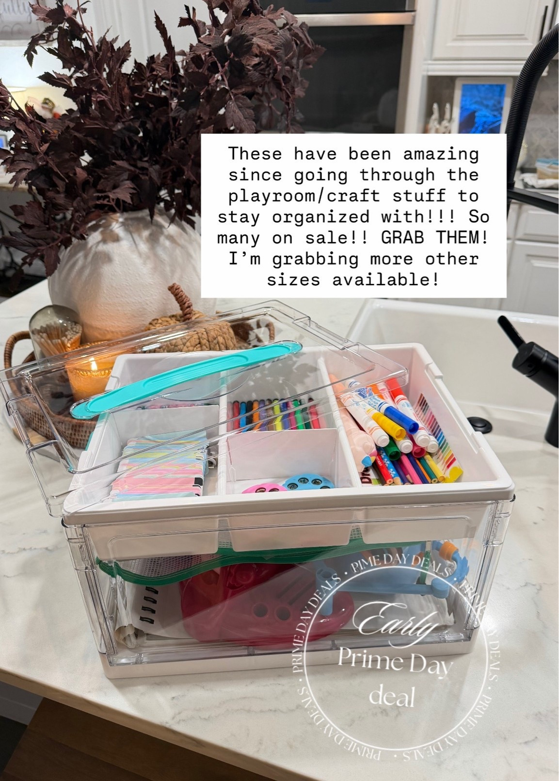 Prime big day deals! ✨ My new organization bins for the kids toys & crafts! 👌🏼 comes in a lot of sizes I also linked other bins on sale!
