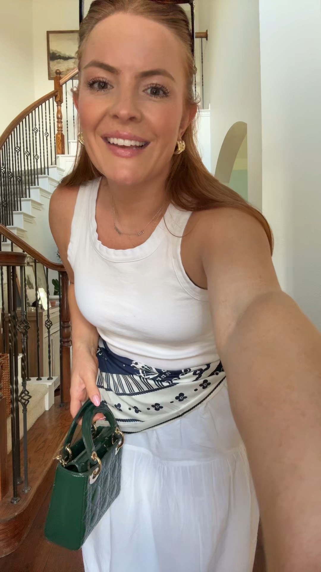 Today’s easy summer outfit☀️ I am
Loving the scarf around the waist look with a maxi skirt! I got my regular size in everything! The skirt has an elastic waist!

#LTKmomlife #LTKootd #LTKWorkwear