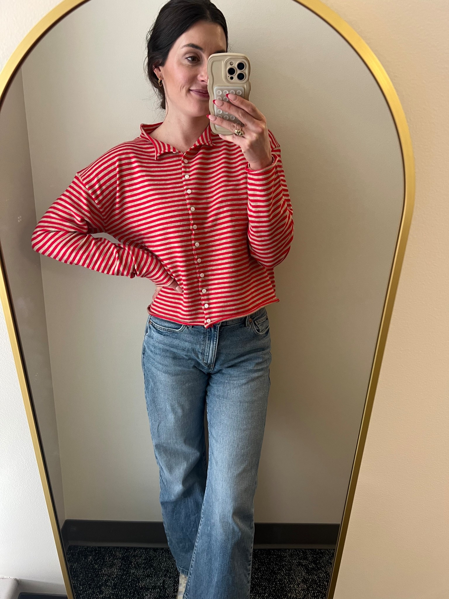 The cutest striped cardi. Perfect to layer with a plain tee or wear alone. Wearing a small  

#LTKmomlife #LTKFindsUnder100 #LTKWorkwear