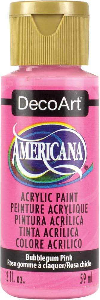 DecoArt DADA250-3 Darice Americana Acrylic Paint, 2 oz, Bubblegum Pink | Amazon (US)