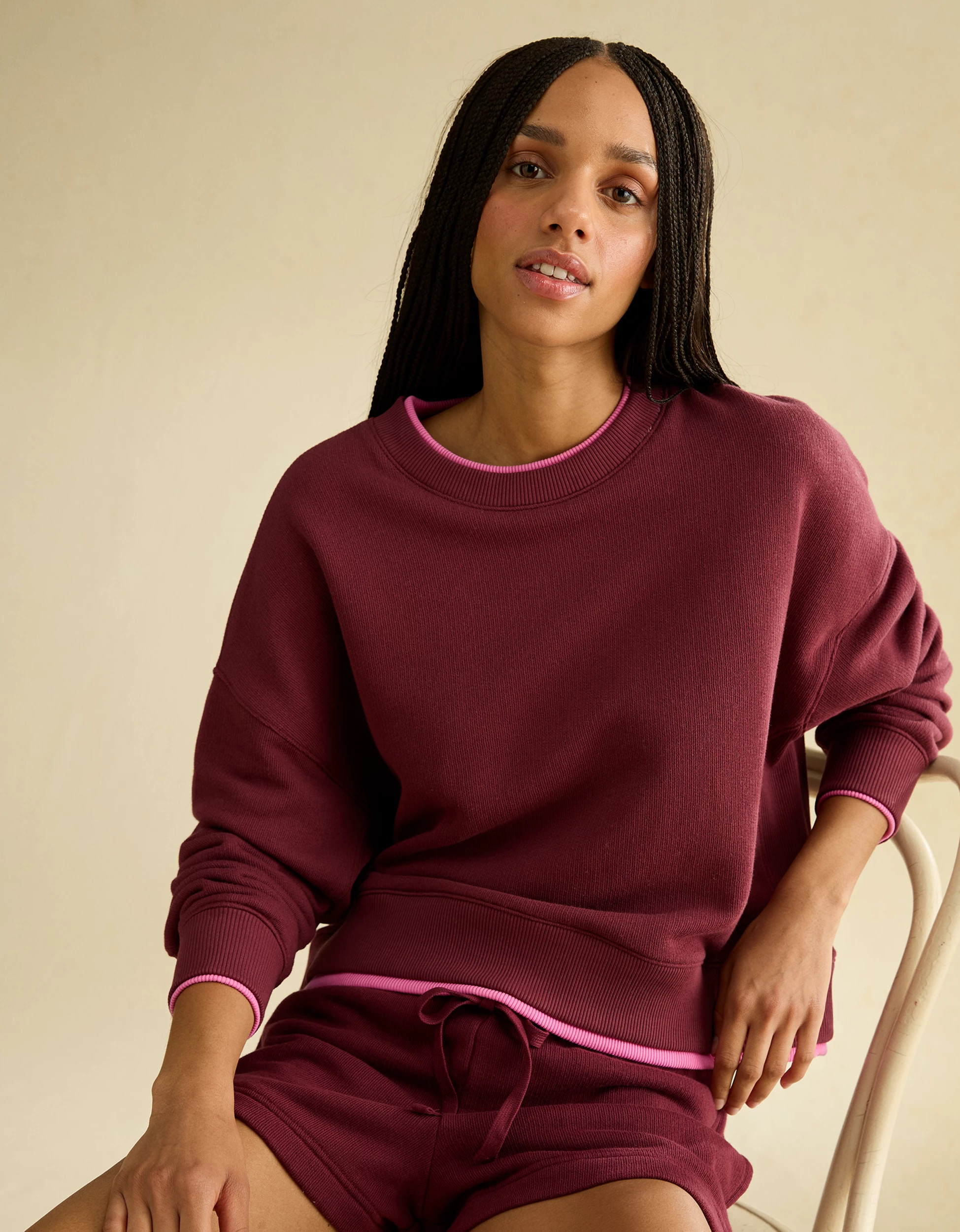 AE Twice As Nice Lightweight Crew Neck Sweatshirt | American Eagle Outfitters (US & CA)